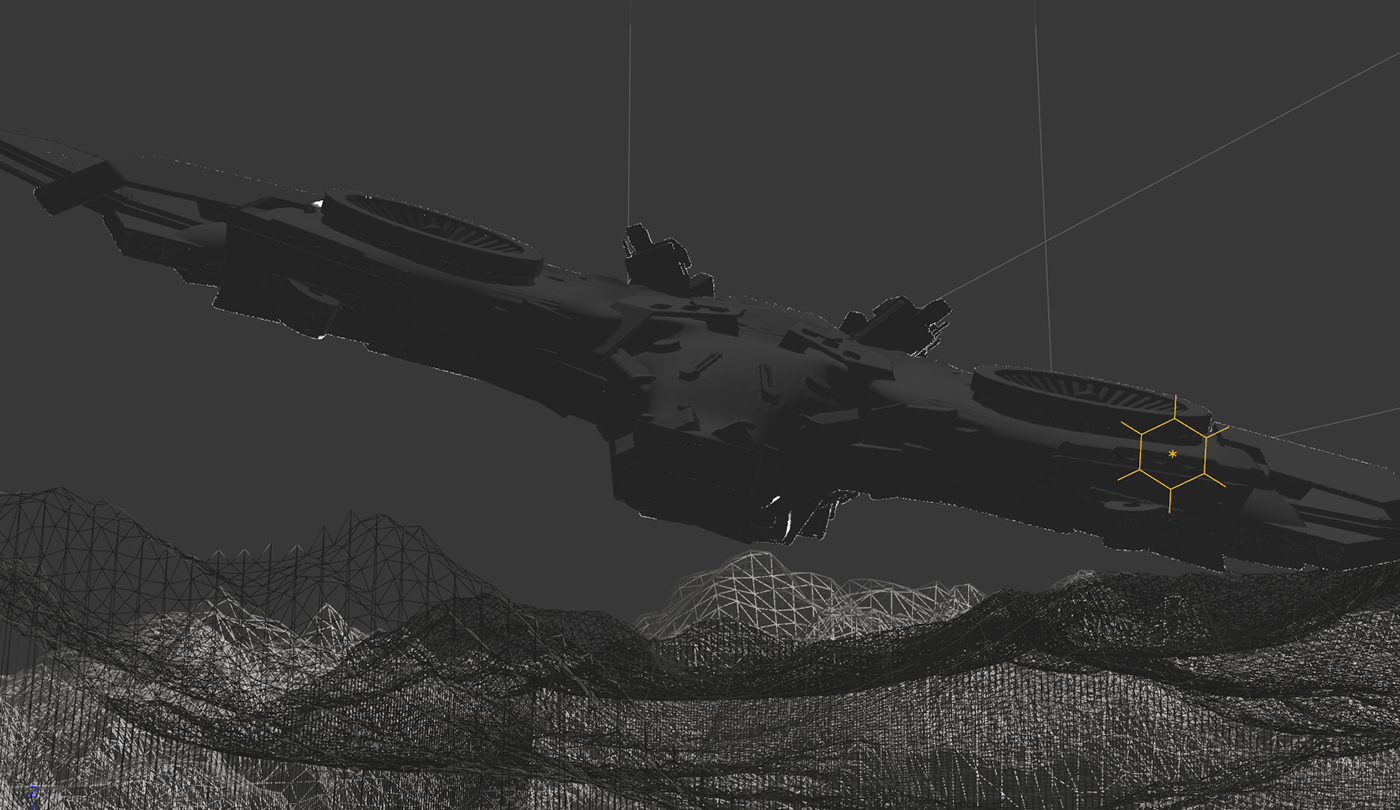 Scifi Mattepainting vue Zbrush 3D vfx digital spaceship Landscape alien