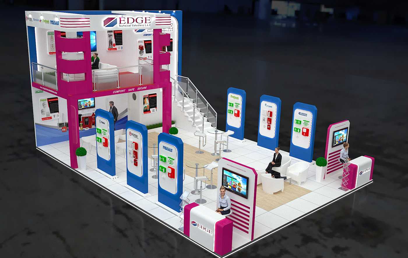 exhibition stand 3 side open edge