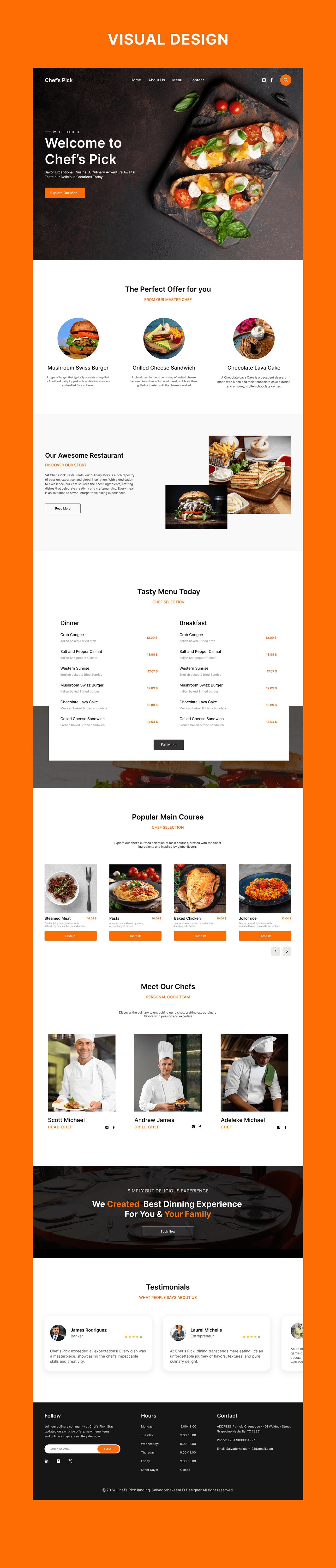 ui design Figma user interface landing page Website Design UI/UX design Web Design  restaurant Food 