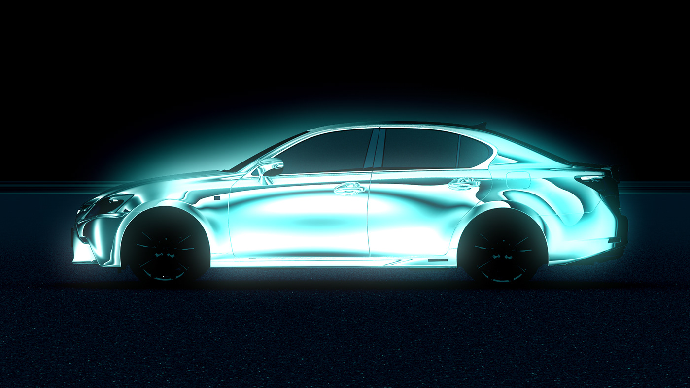 Lexus Gs blacklight carpaint car design