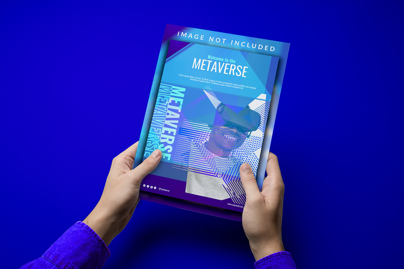 metaverse flyer modern neon party poster reality simulation Technology template virtual