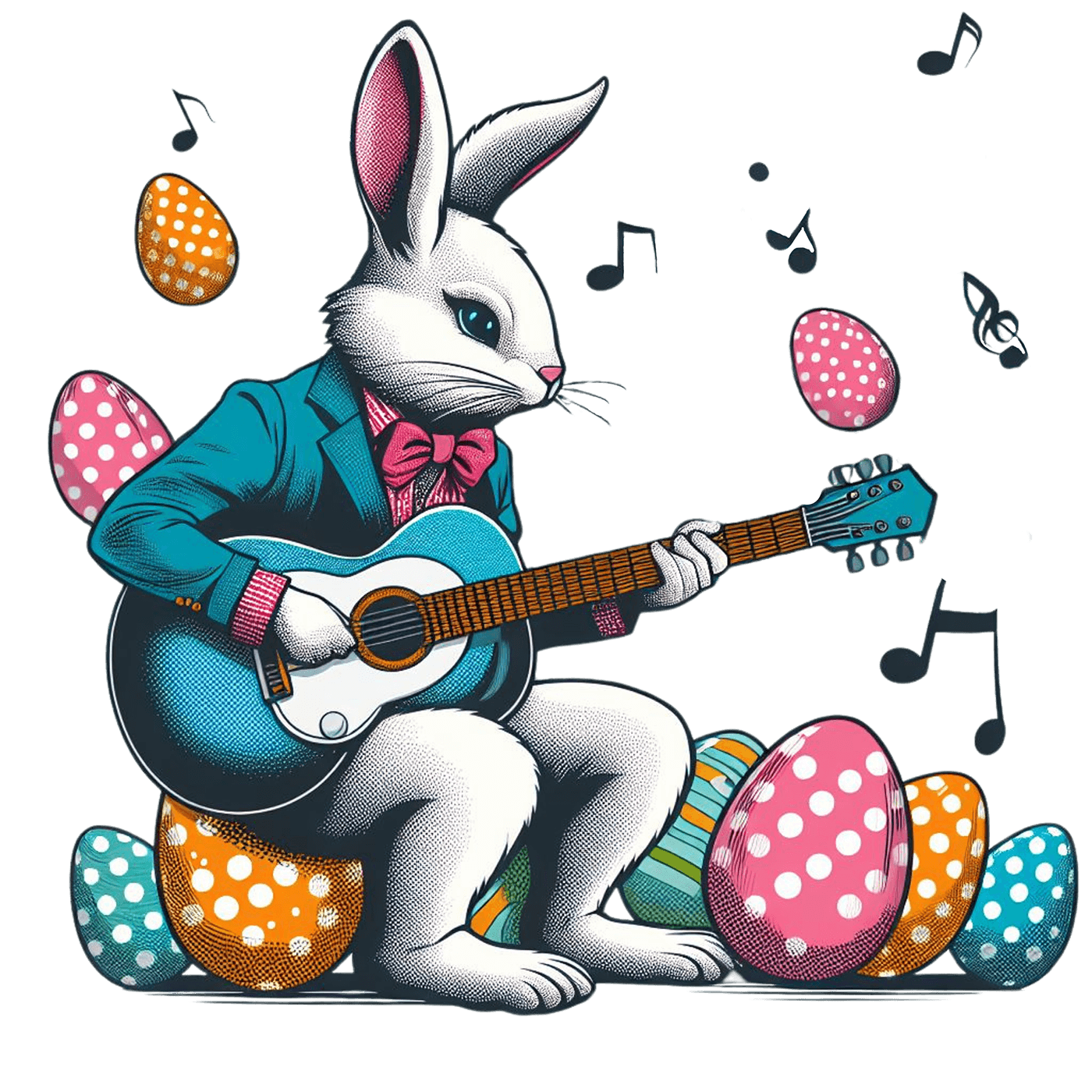 Pop Art easter bunny graphics clipart sublimation Transparent png warhol easter rabbit Pop Art Bunny svg files for cricut