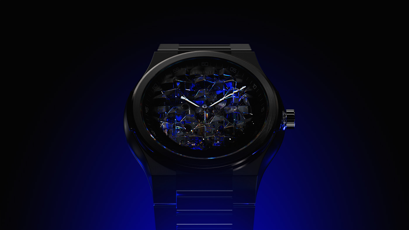 watch luxury product design  Advertising  3D houdini redshift CGI motion design steel