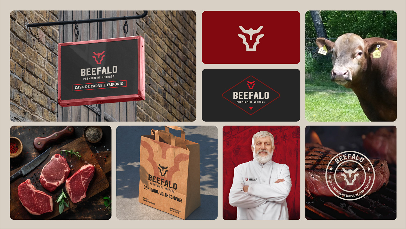 barbecue Logotipo Brand Design churrasco embalagem identidade visual carne Brasil açougue meat