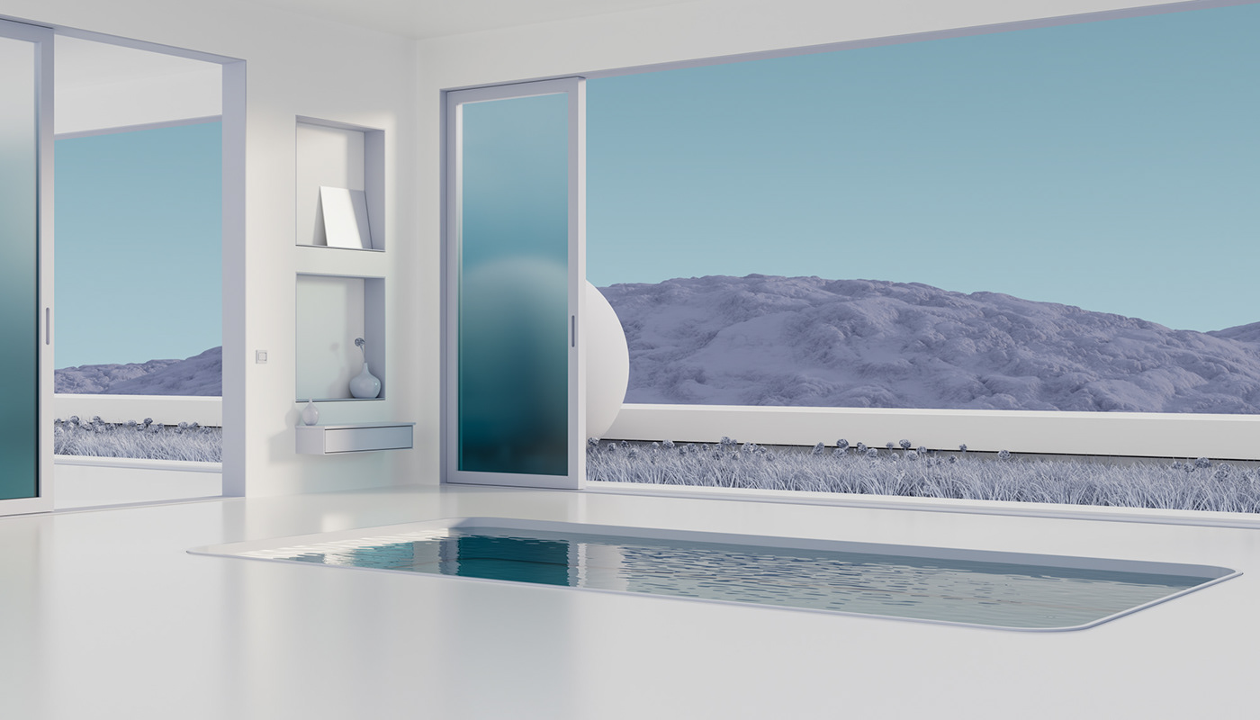 3D 4d architecture background Cinema design interior design  minimal modern surreal