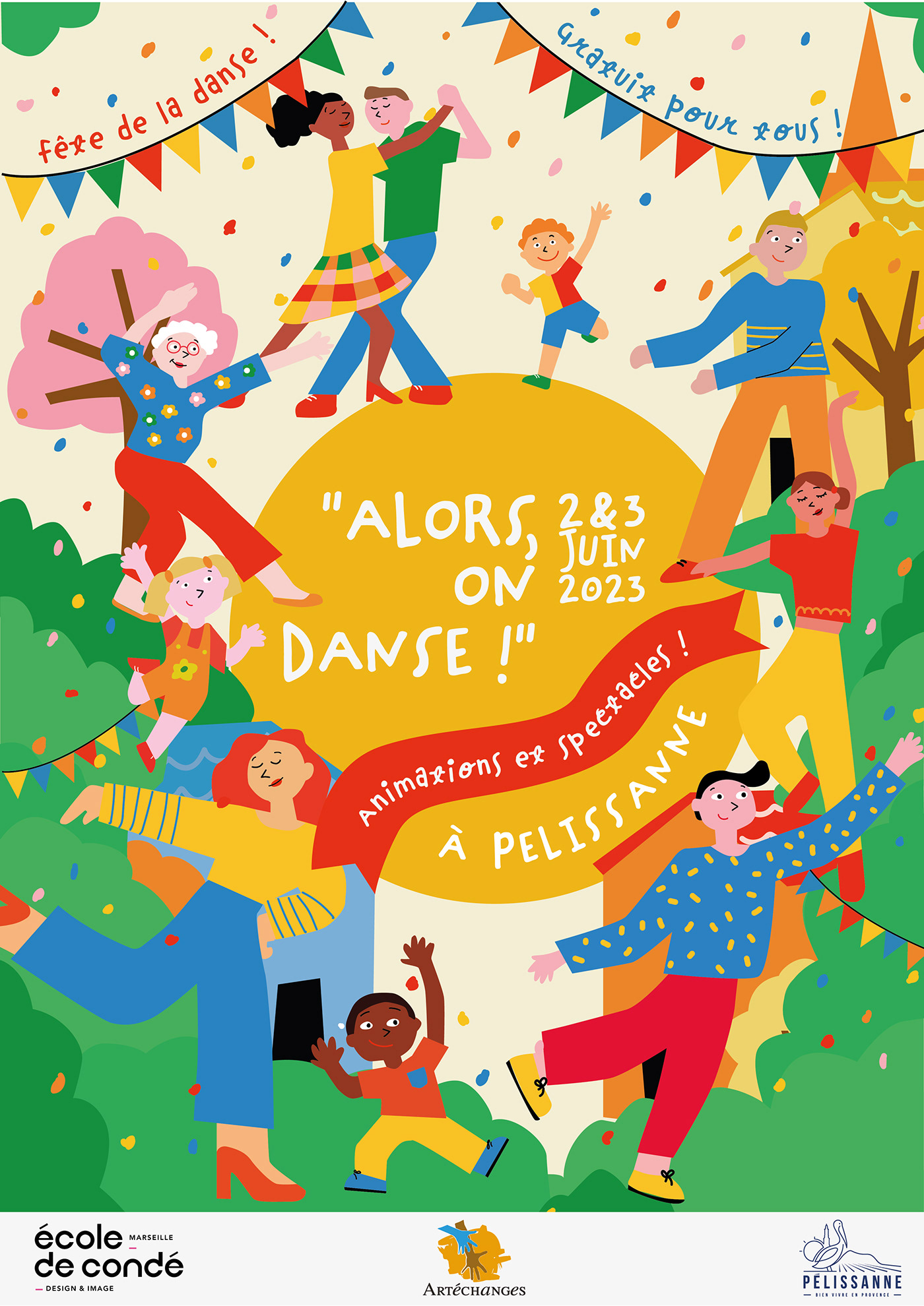 affiche graphisme festival ILLUSTRATION  children cartoon Drawing  colorful danse spectacle
