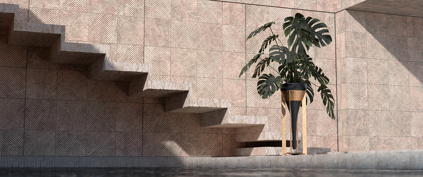 3D architecture design furniture graphic Interior luxury pot product Render