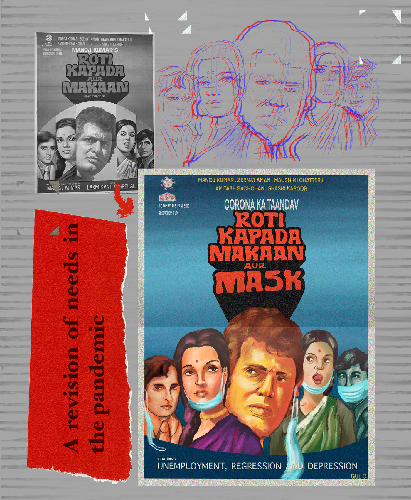 amitabh bachchan Bollywood Cinema Communication Design Coronavirus COVid indian indian house indian shops Indian Streets lockdown Movies poster Quarantine redesign typography  