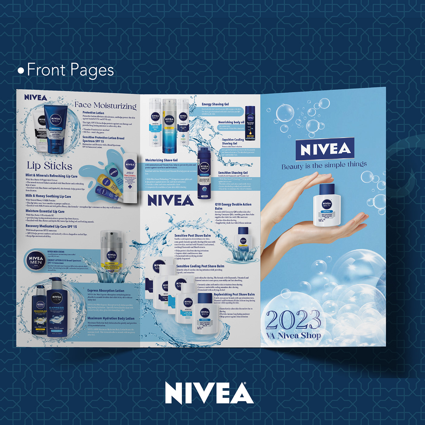 Catalogue brochure design Graphic Designer brand identity adobe illustrator Advertising  Nivea InDesign Layout