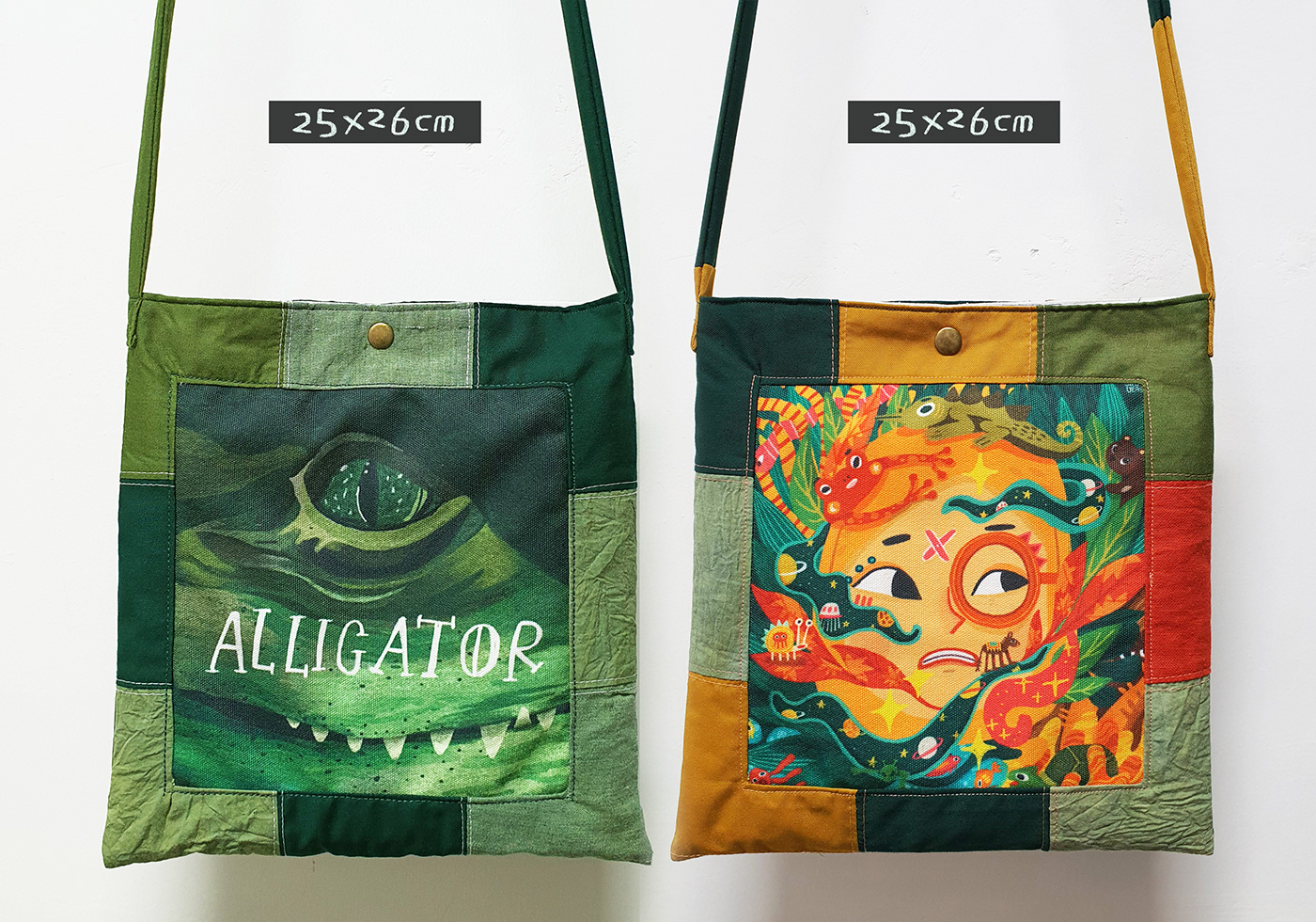 bag craft fabric Fashion  handmade handmade products ILLUSTRATION  printed illustration product design  sewing