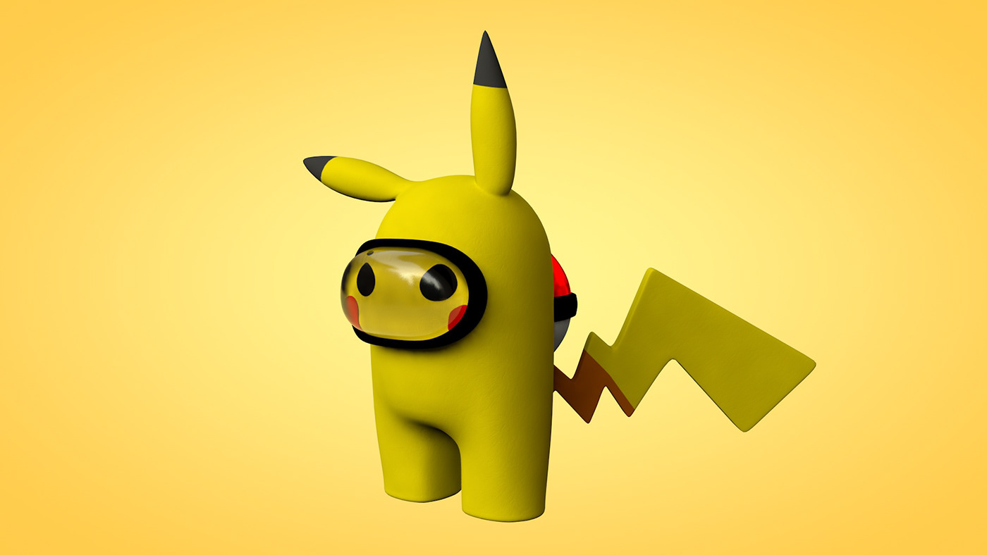 3D among us cinema 4d funko pop maxon modelado modelado 3d personajes Pokemon
