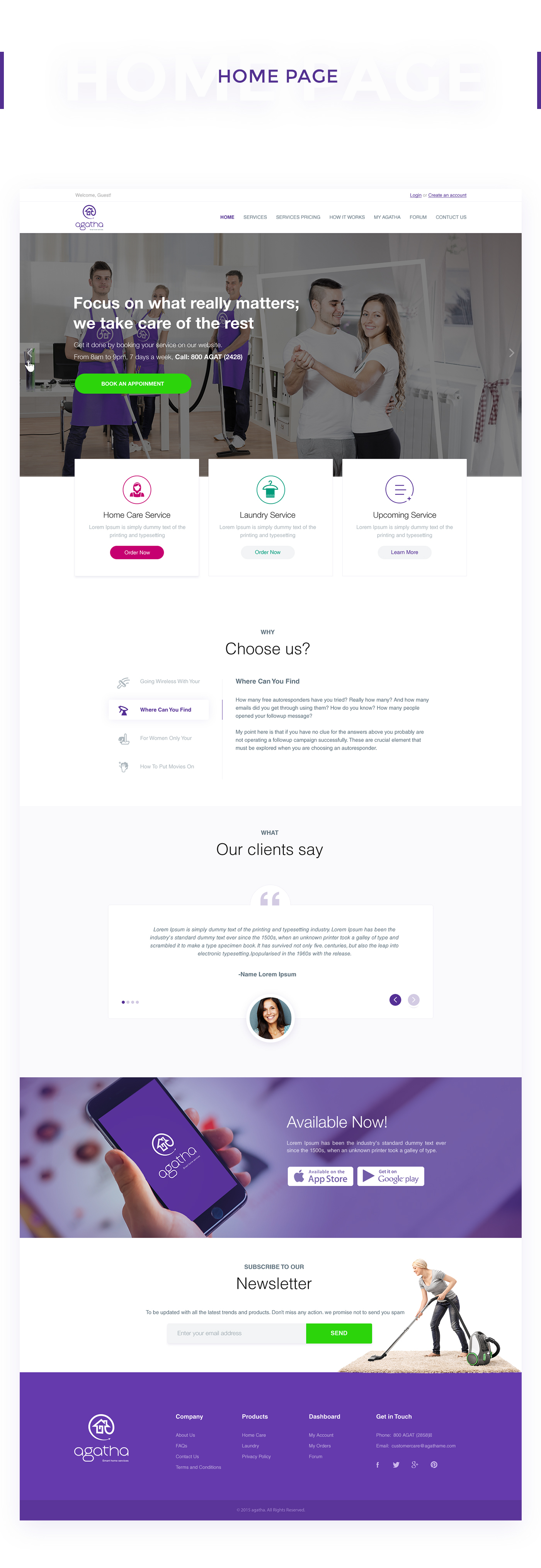 laundry home service cleaner creative minimal business clean Website ui design ux