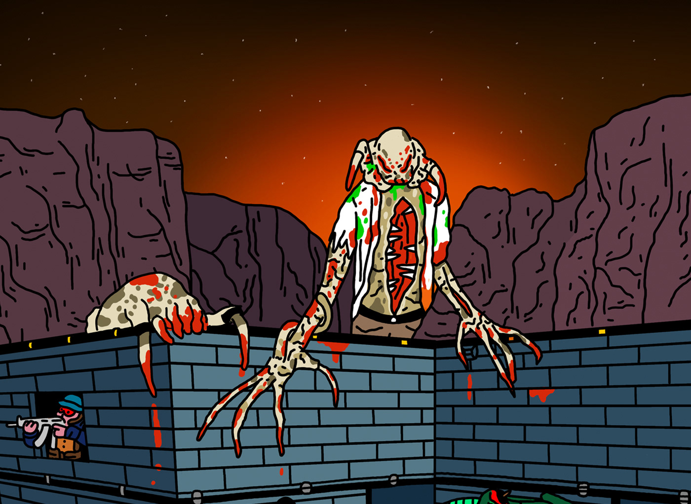 ILLUSTRATION  art artwork game halflife Valve zombie crossfire skeleton dinosaurs