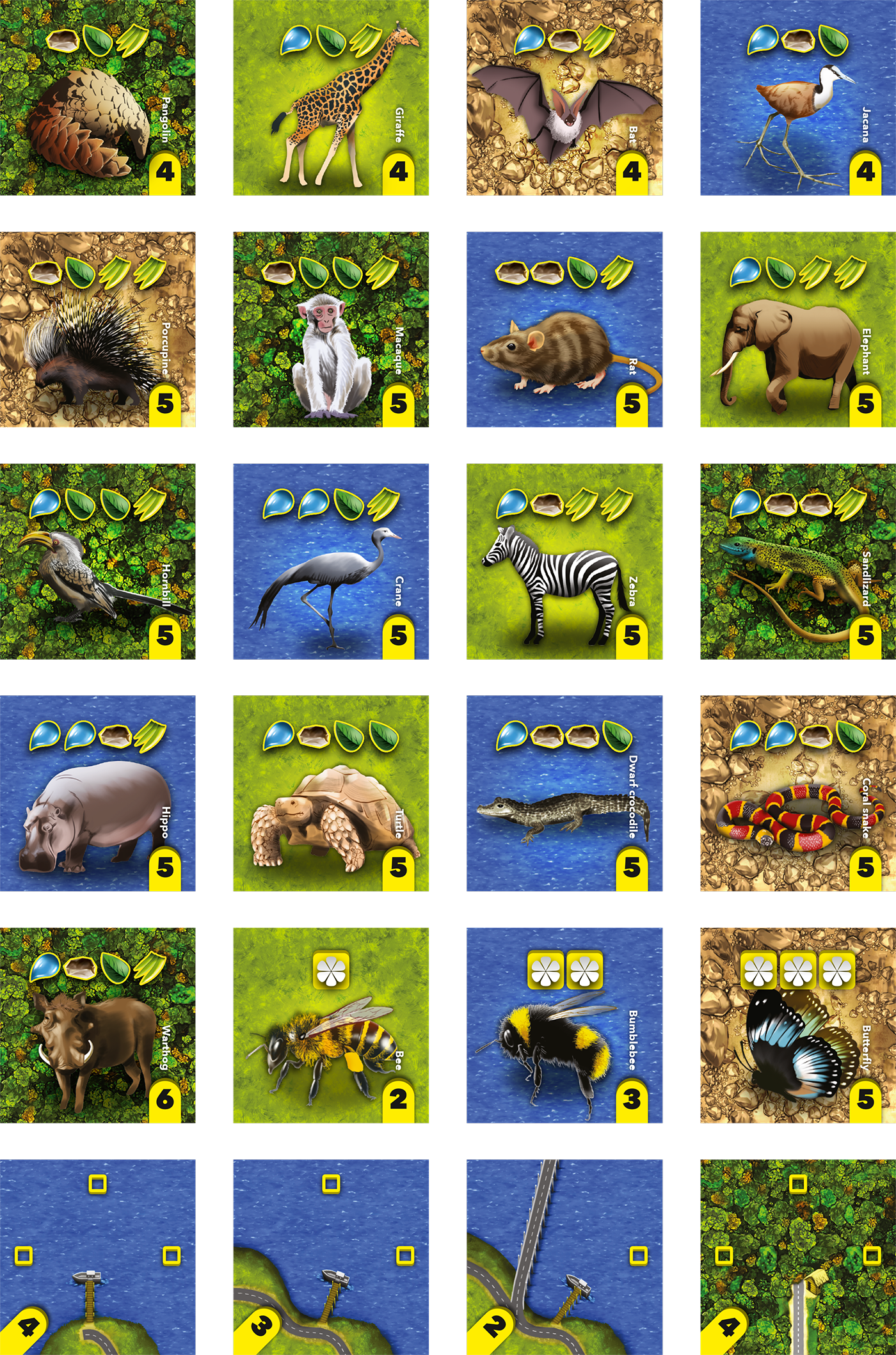 boardgame Kickstarter tabletop ILLUSTRATION  animal wildlife tiles