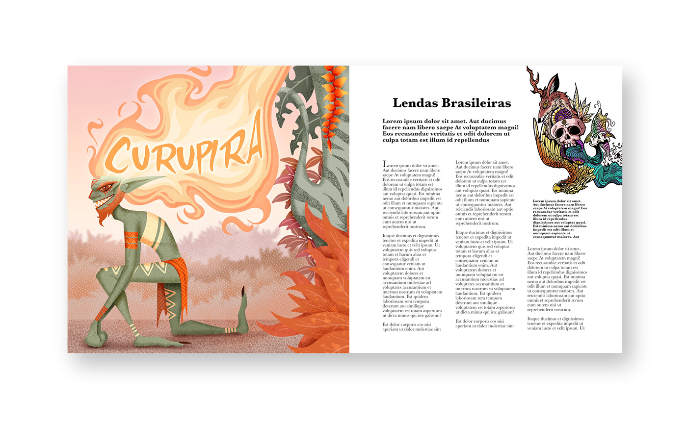 characterdesing creature curupira editorialillustration Folklore illustracioneditorial Nature