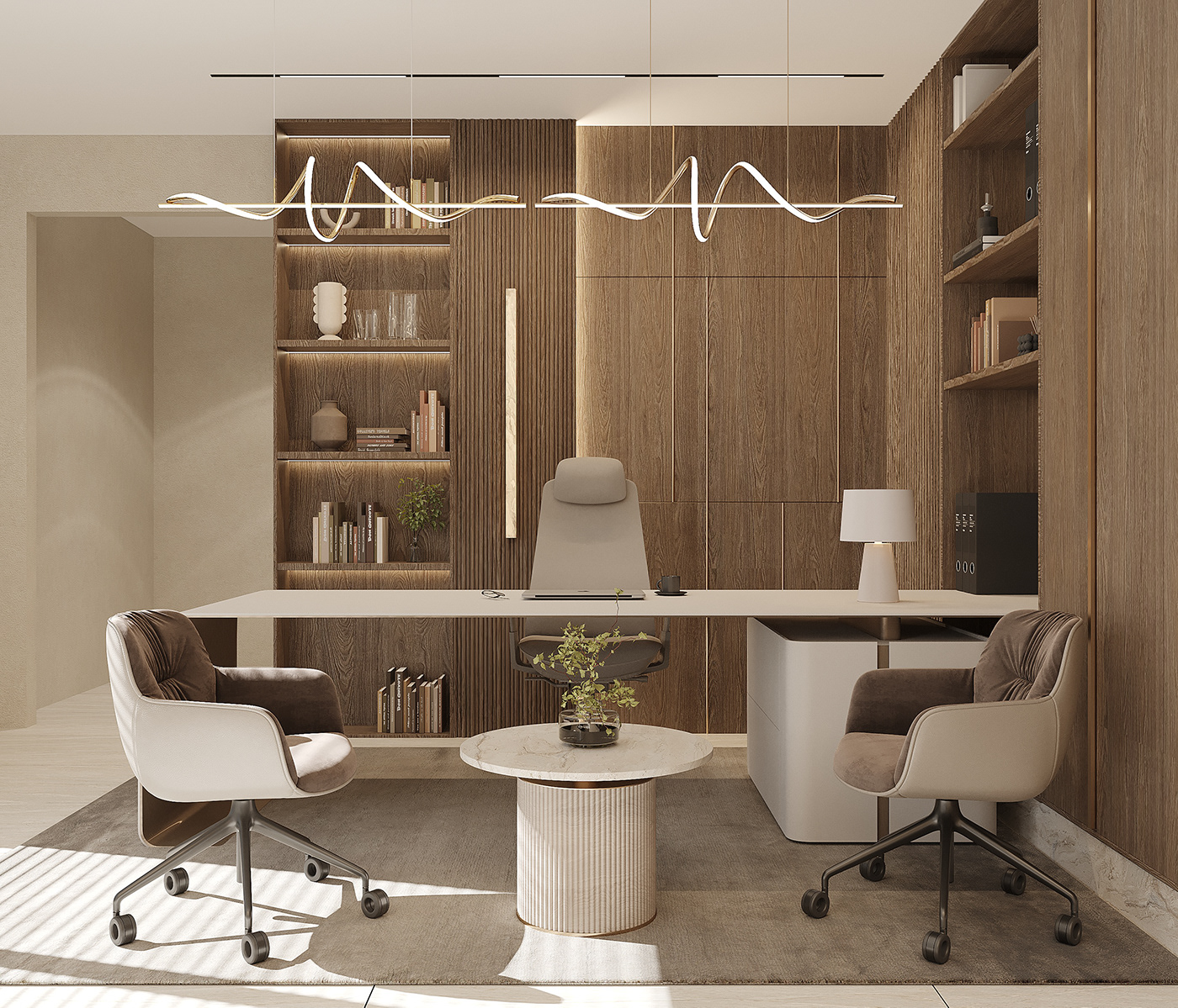 design interior design  Render 3D Office Design CEO Office industrial design  Modern Design neoclassic wood