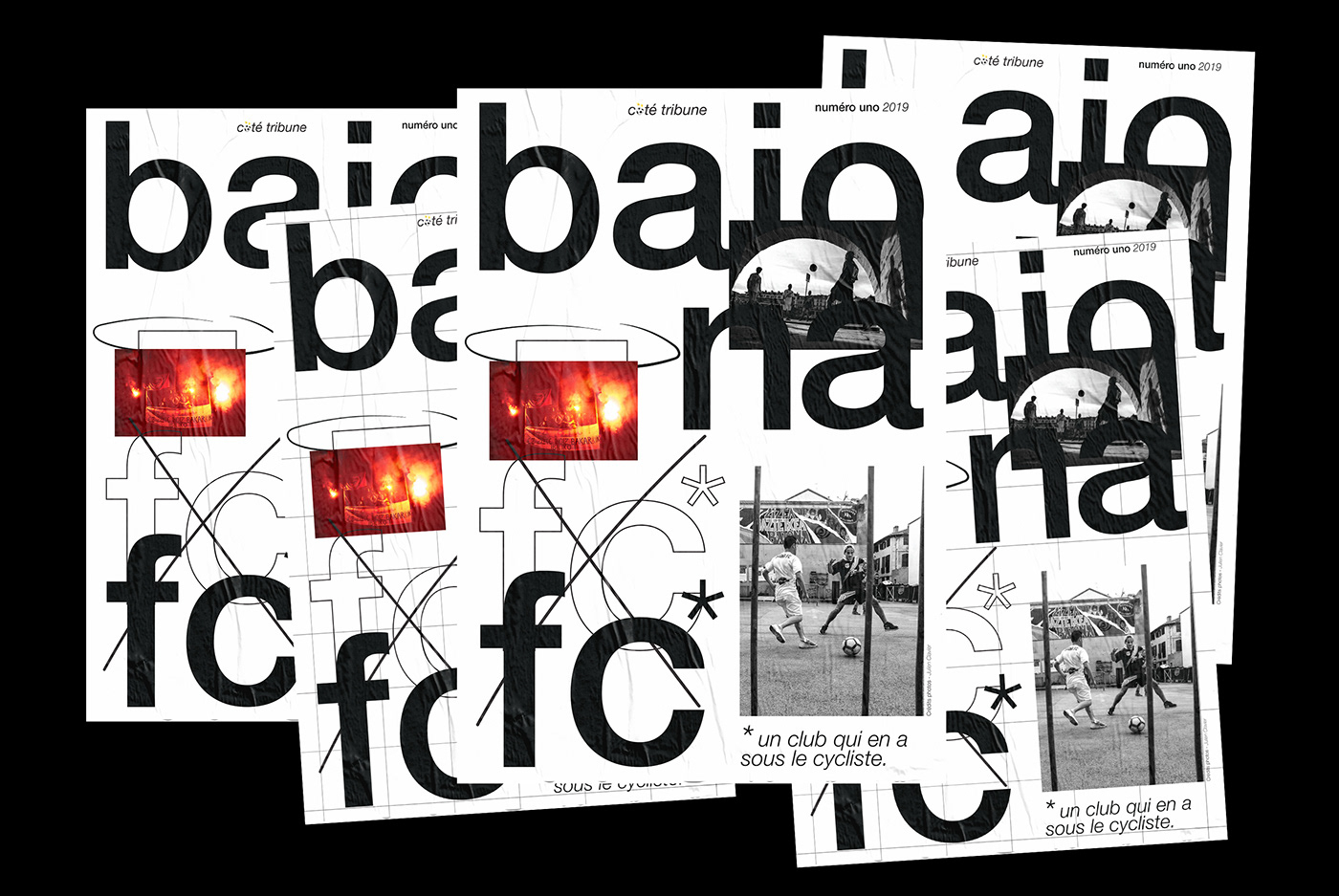 editorial design print football club fanzine poster graphic design  art direction  edition bayonne