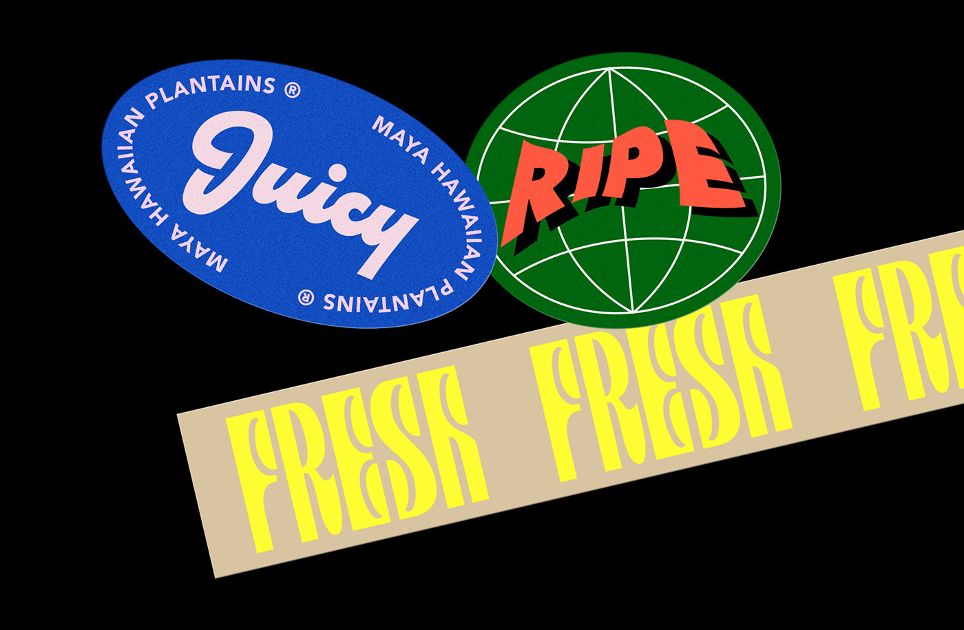 Fruit ILLUSTRATION  Label stickers typography  