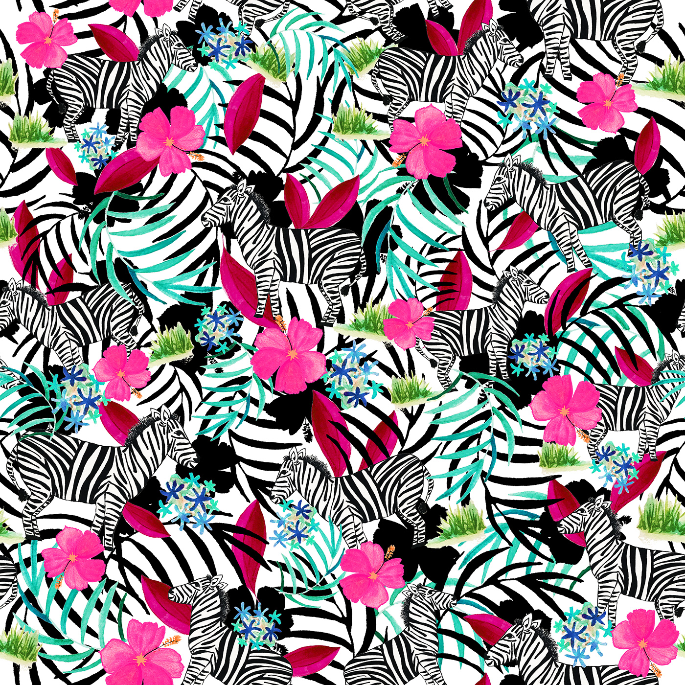 Animal Print animal pattern zebra print zebra pattern floral print print pattern tropical print animal design Zebra Design