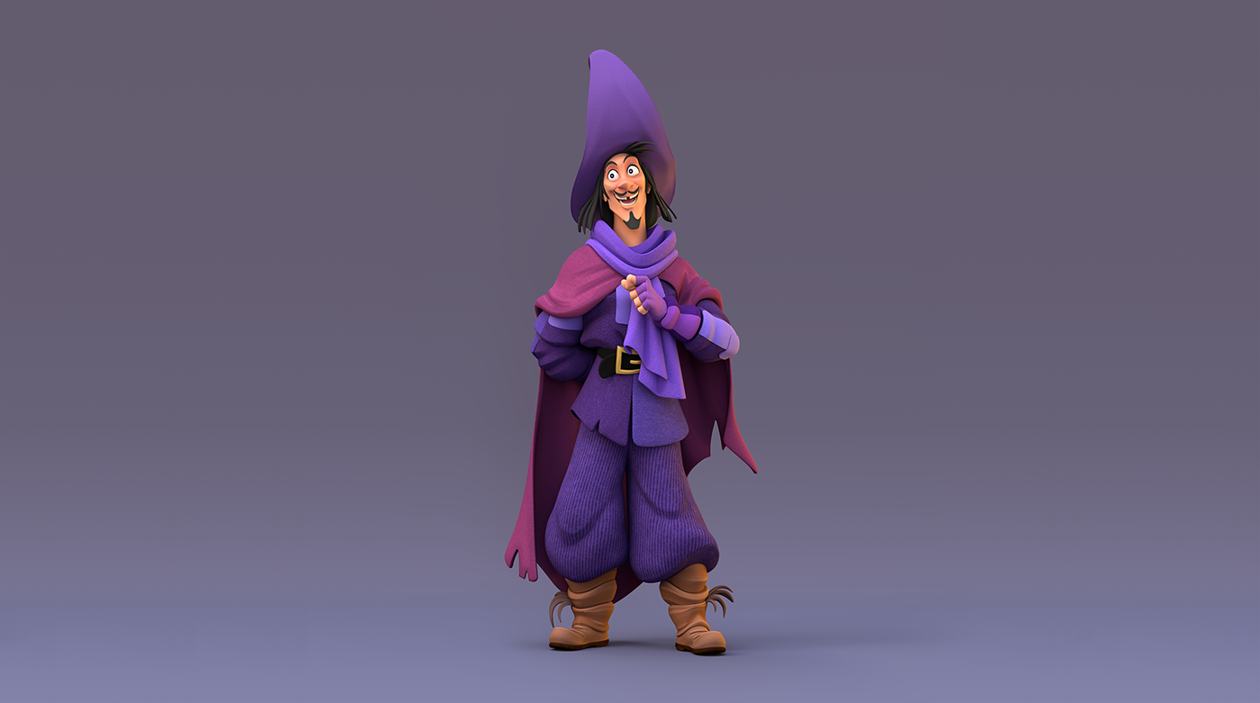 Hansel gretel boris book model 3D ilustration wizard Character