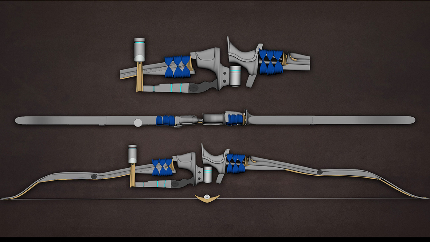 Weapon 3D Render modern design Maya maya3d modeling Scifi bow