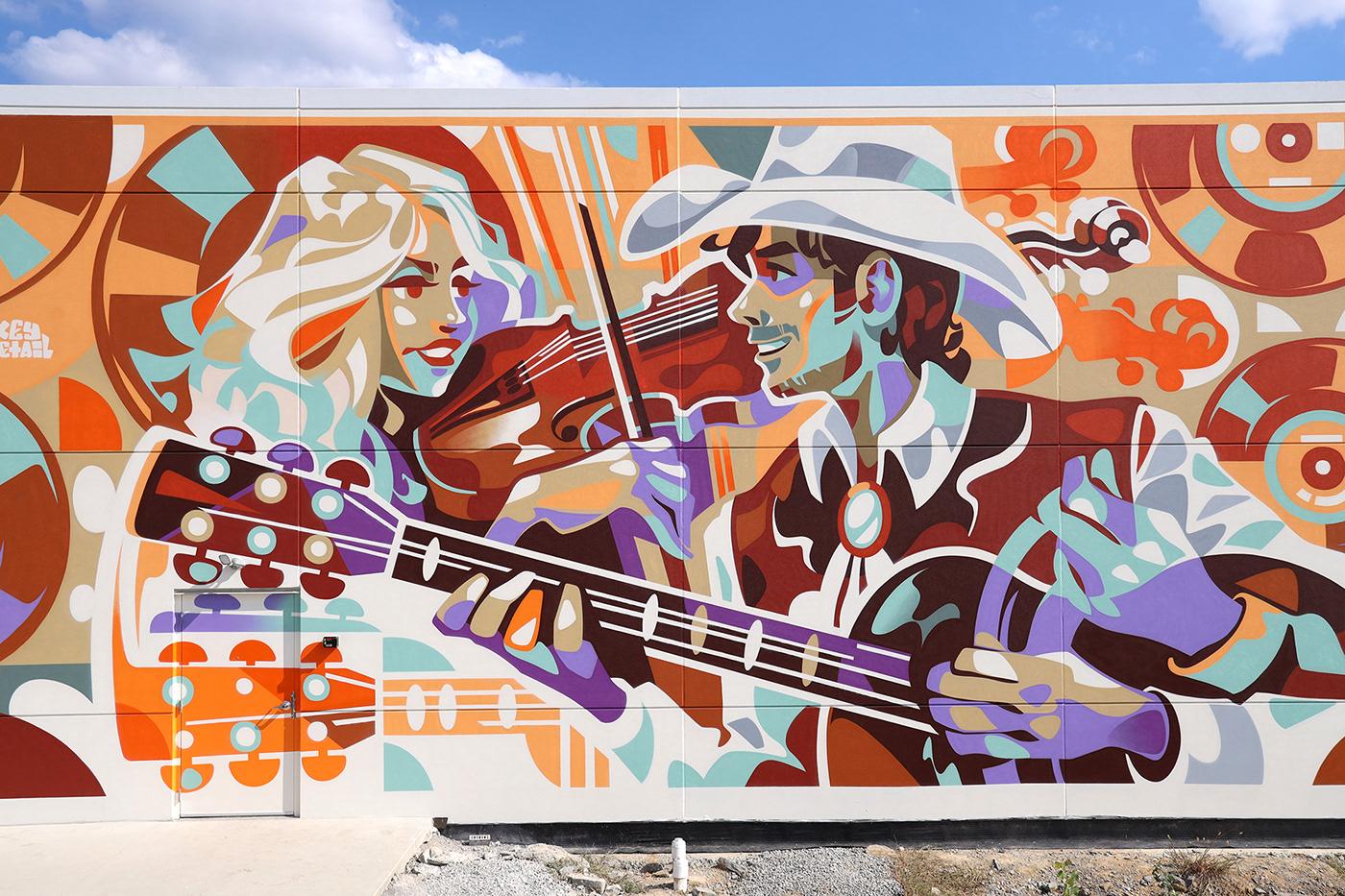 Outdoor mural art streetart Mural Key Detail music Country Music Nashville