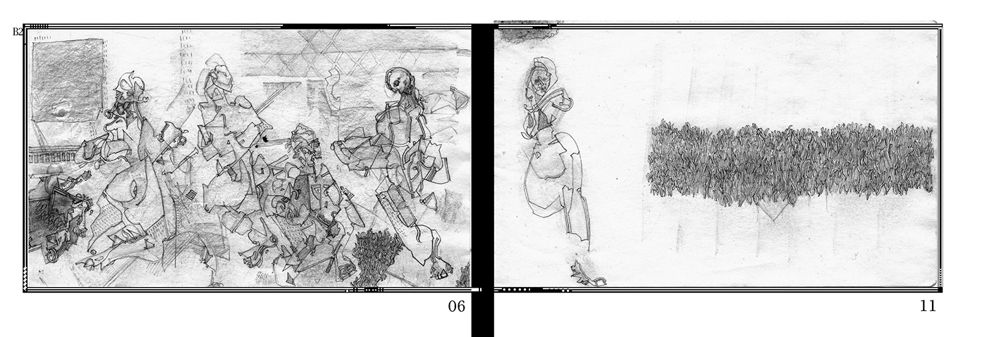 album art album cover black and white Booklet Drawing  figures graphite ILLUSTRATION  pencil Zine 