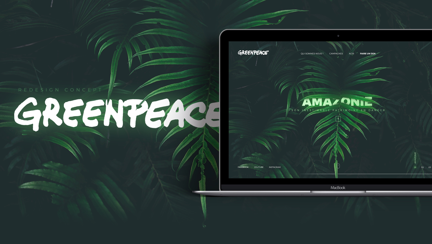 Greenpeace Nature Nike Behance redesign concept Website Webdesign Association Netflix