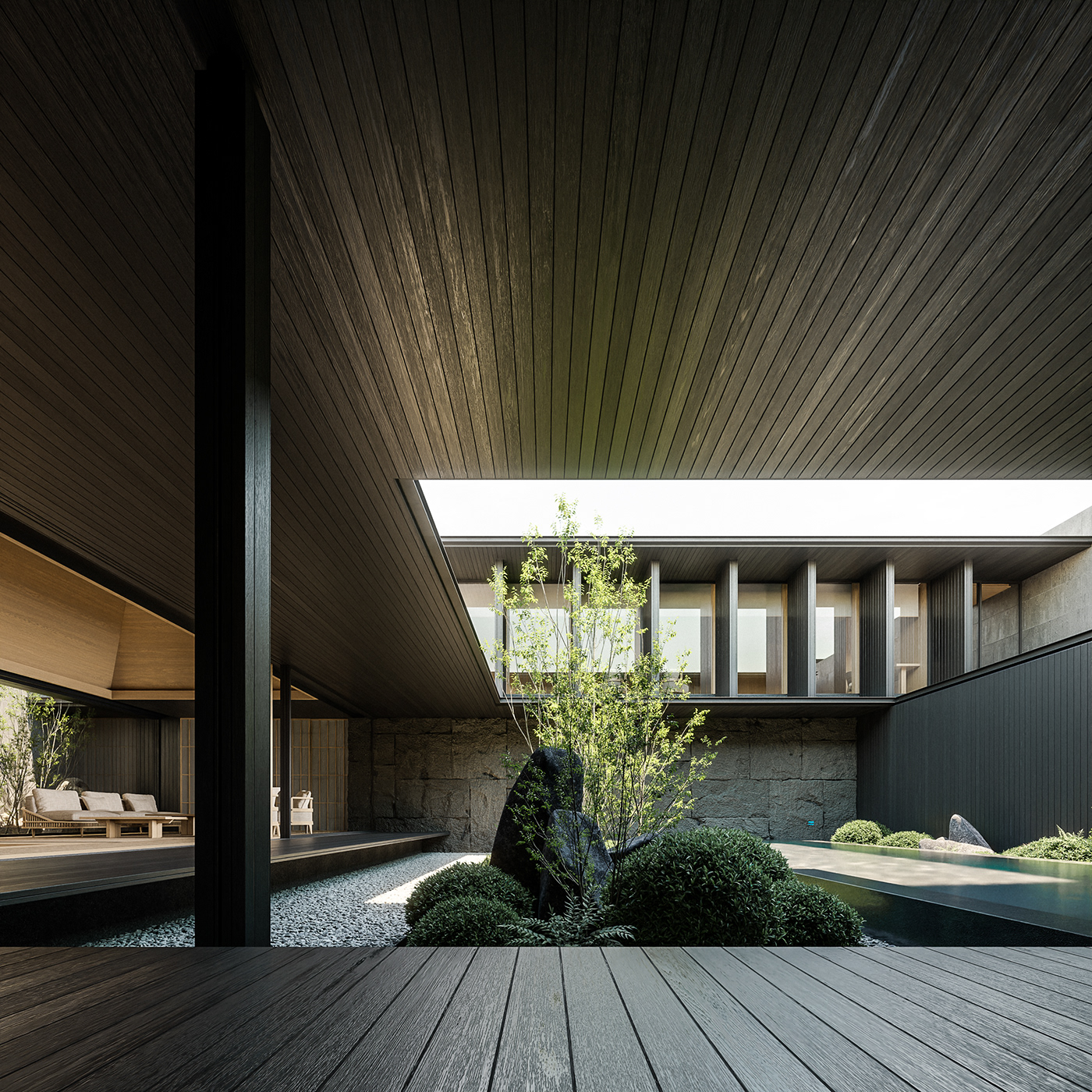 3D architecture archviz CG design house Interior japanese Render visualization