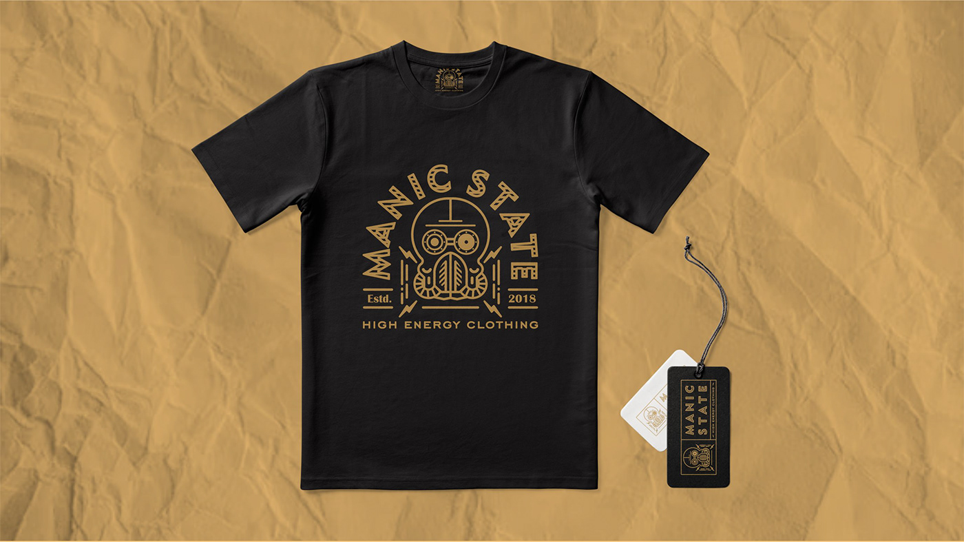 T-shirt Mockup: Manic State Brand Design