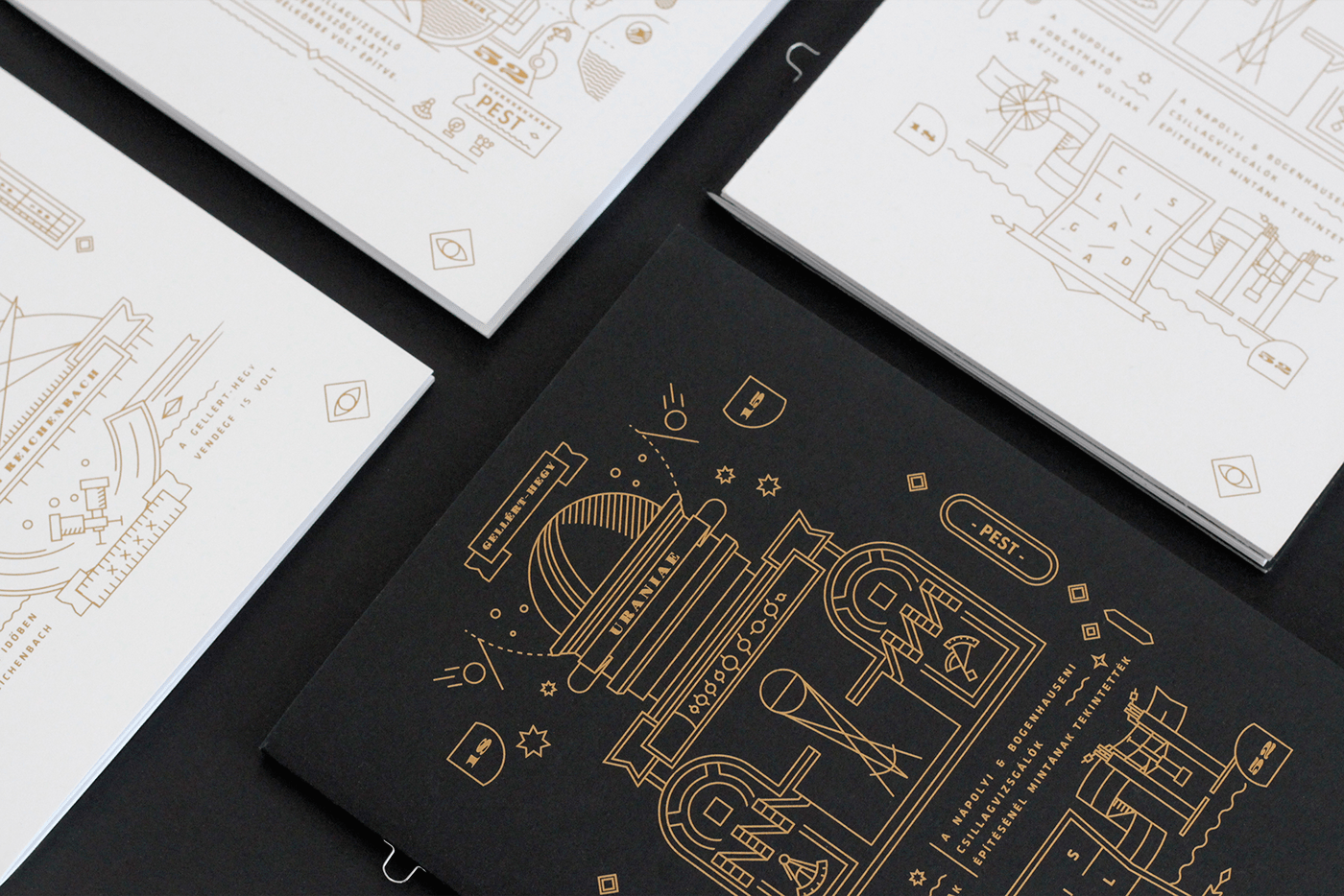 astronomy observatory Identity Design budapest hungary Icon silkscreen gold ink