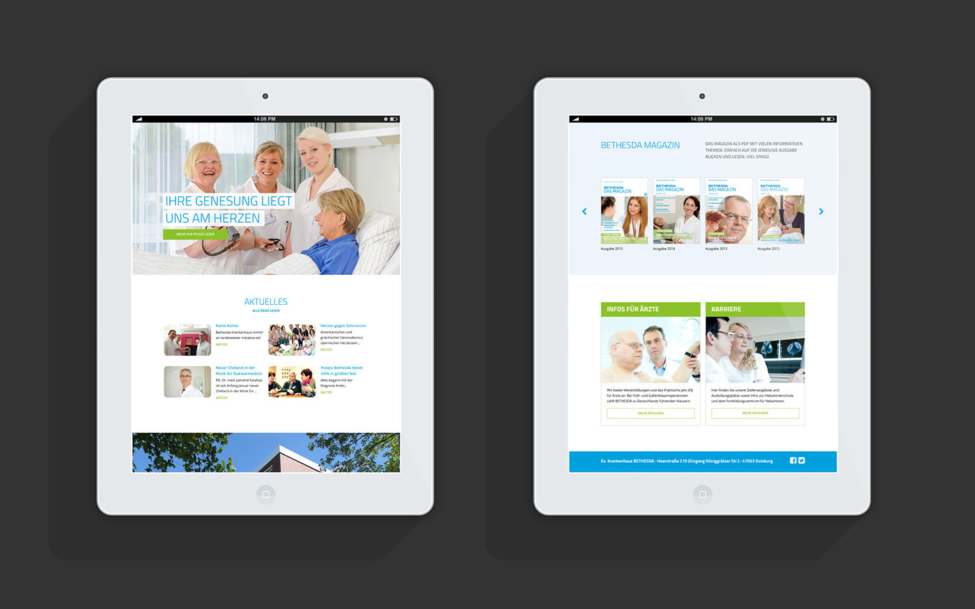 Bethesda hospital Website relaunch concept art-direction Webdesign