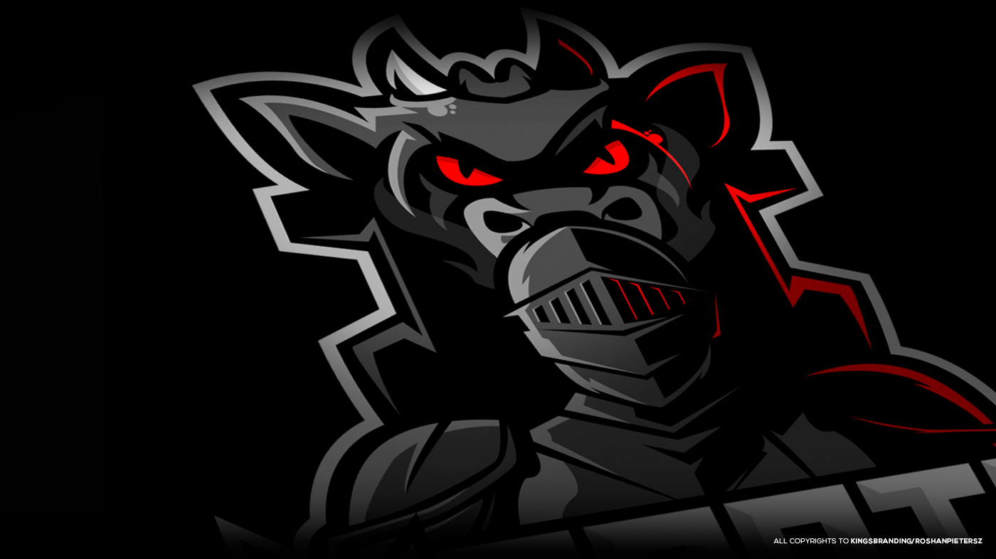 esports E-Sports logodesign Gamers Twitch Mascot knight dragon gothic blackandred