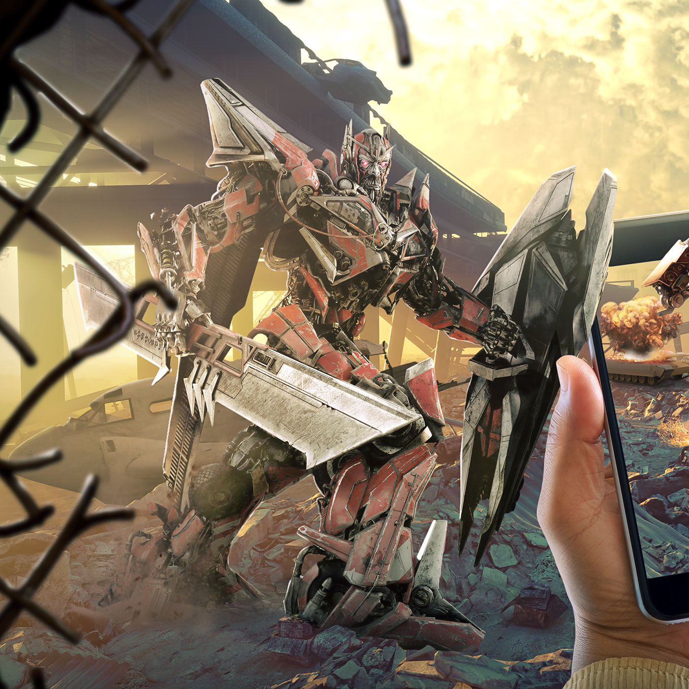 mobile action Printing ads fire Transformers adobe photoshop wacom