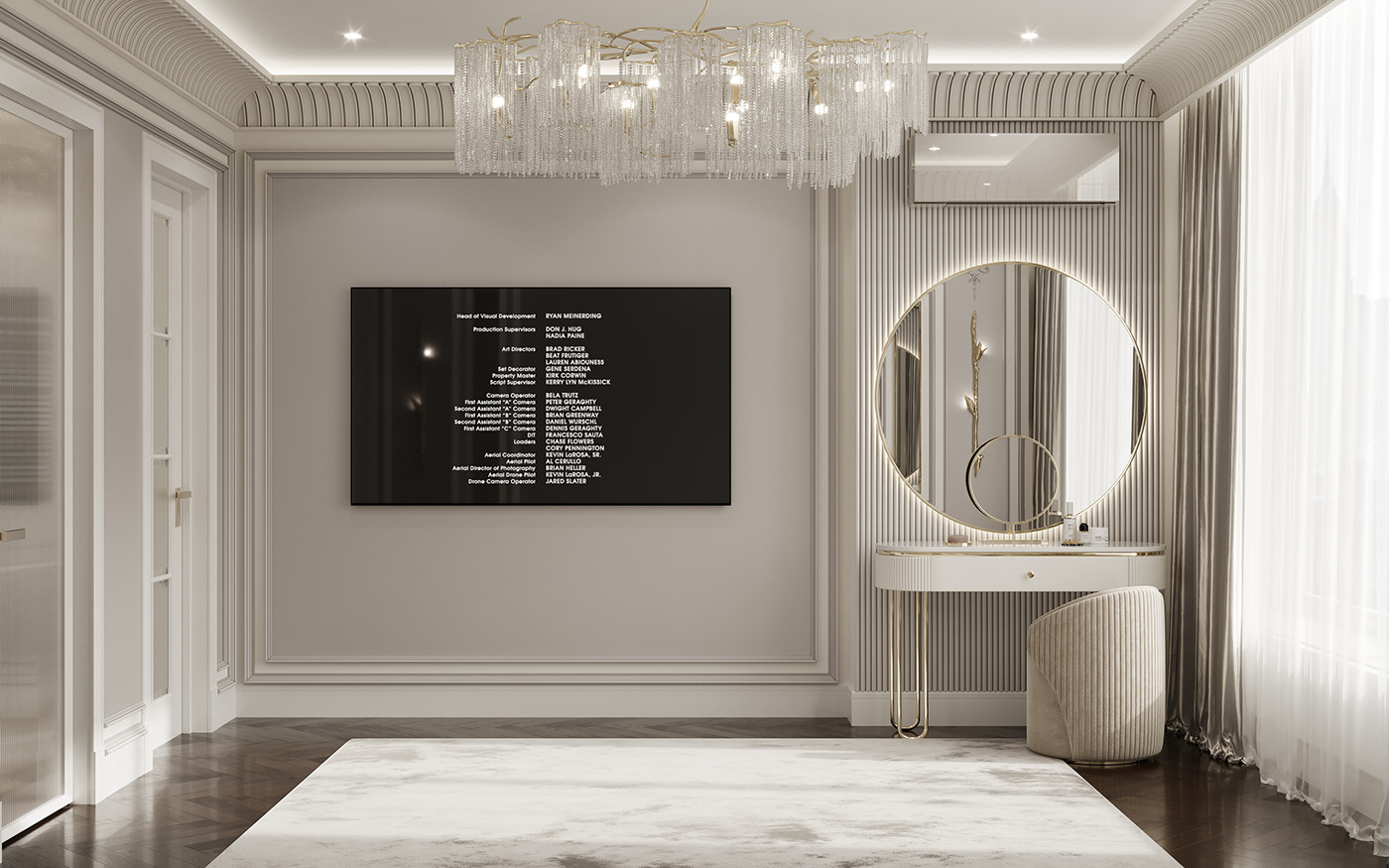 bedroom neoclassical visualization Render interior design  design визуализация интерьер дизайн спальня