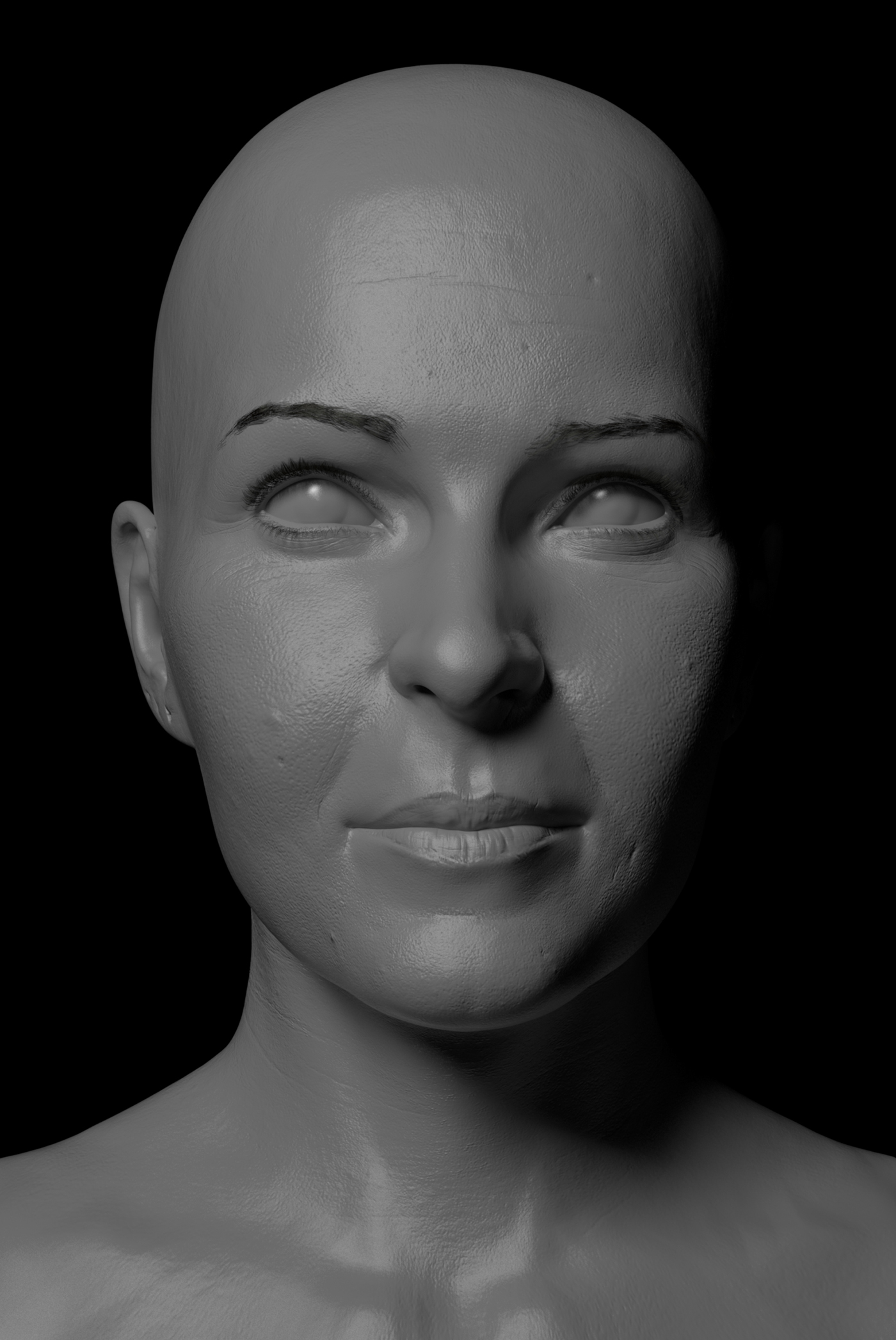 digital 3d Character female girl hair face portrait