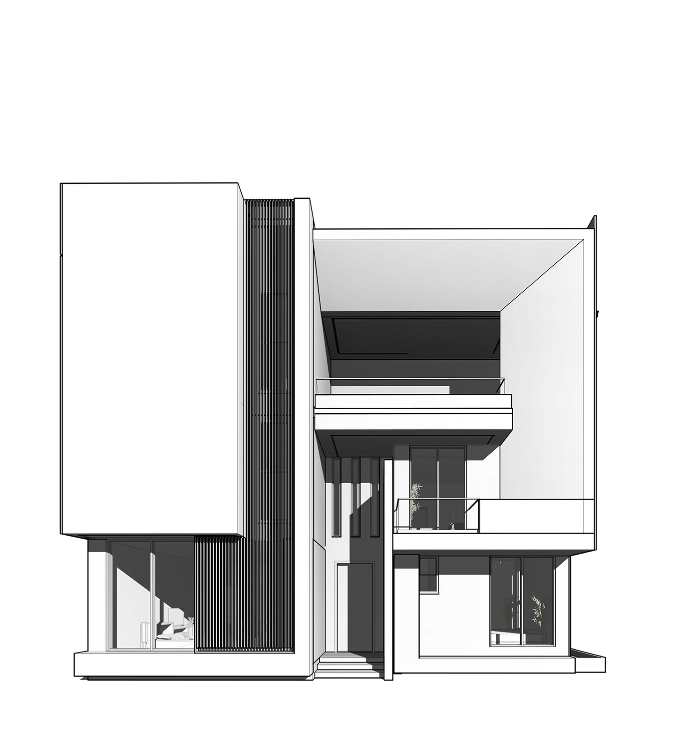 building exterior archviz Render modern 3ds max