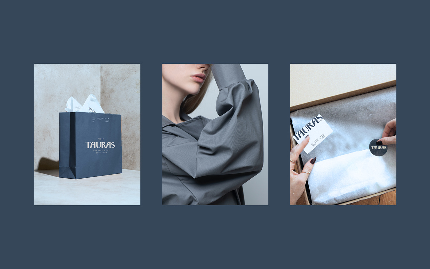 Packaging for a women clothes brand identity
