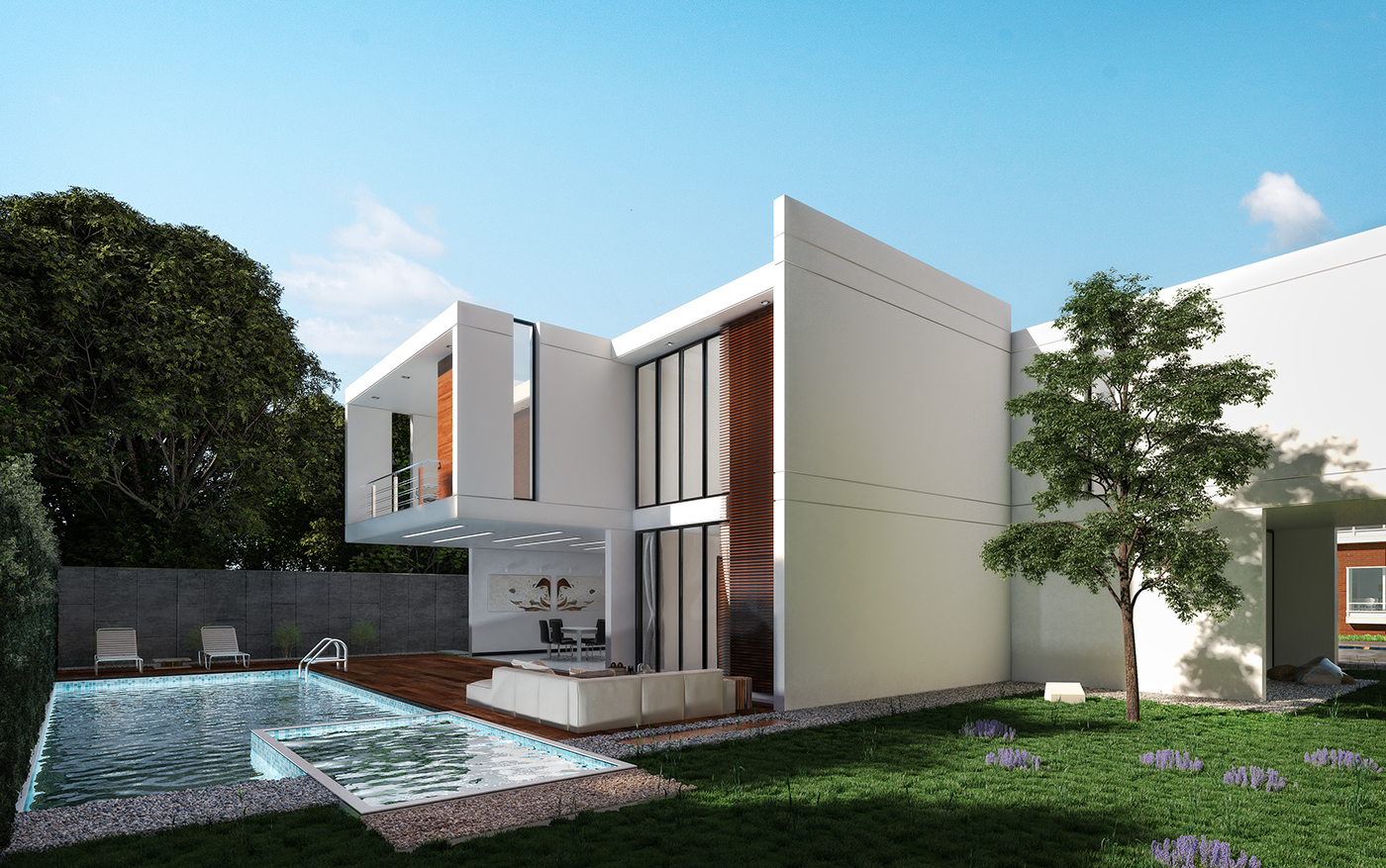 exterior rendering vray realistic Realism 5srw clay render wireframe residential Project test lighting framing final production post process