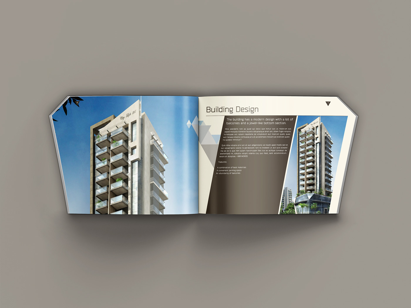 brochure catalog Layout design building construction real estate architecture
