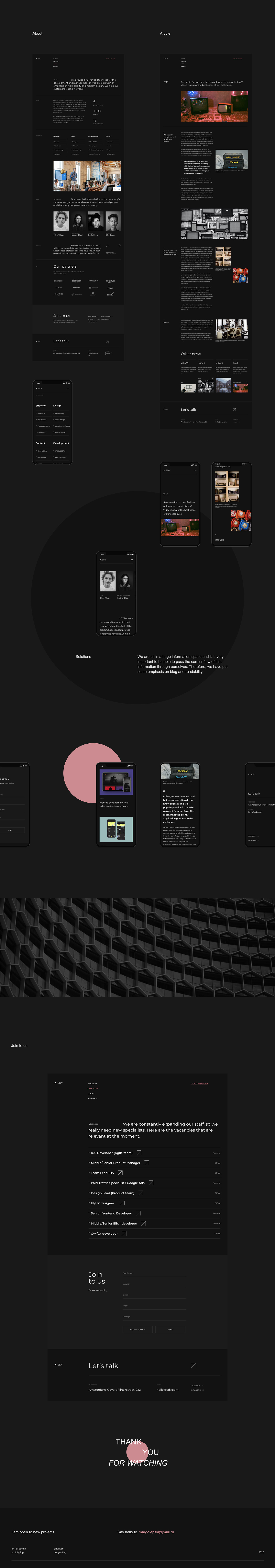black digital Experience grid mobiledesign pinkcolor Responsive ux Website