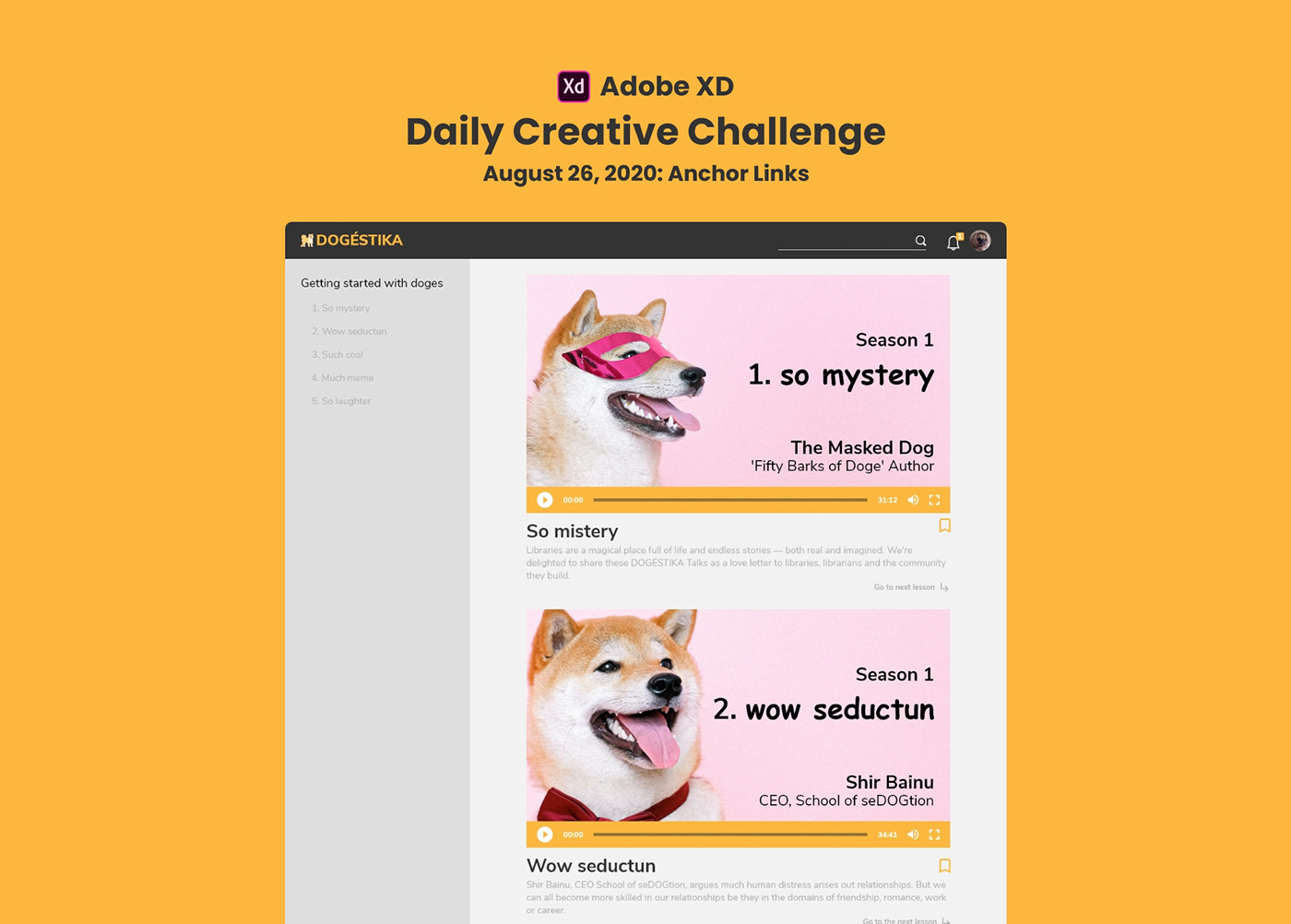 ANCHOR LINKS Daily Creative Challenge Danilleo doge domestika