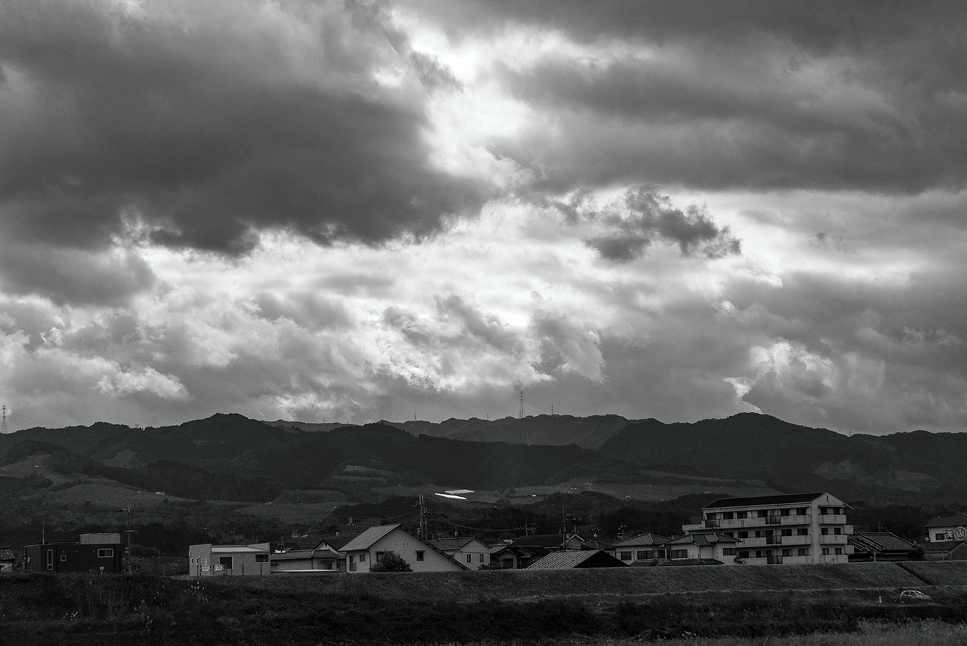 black and white monochrome countryside road Nara Prefecture Wakayama Prefecture japan
