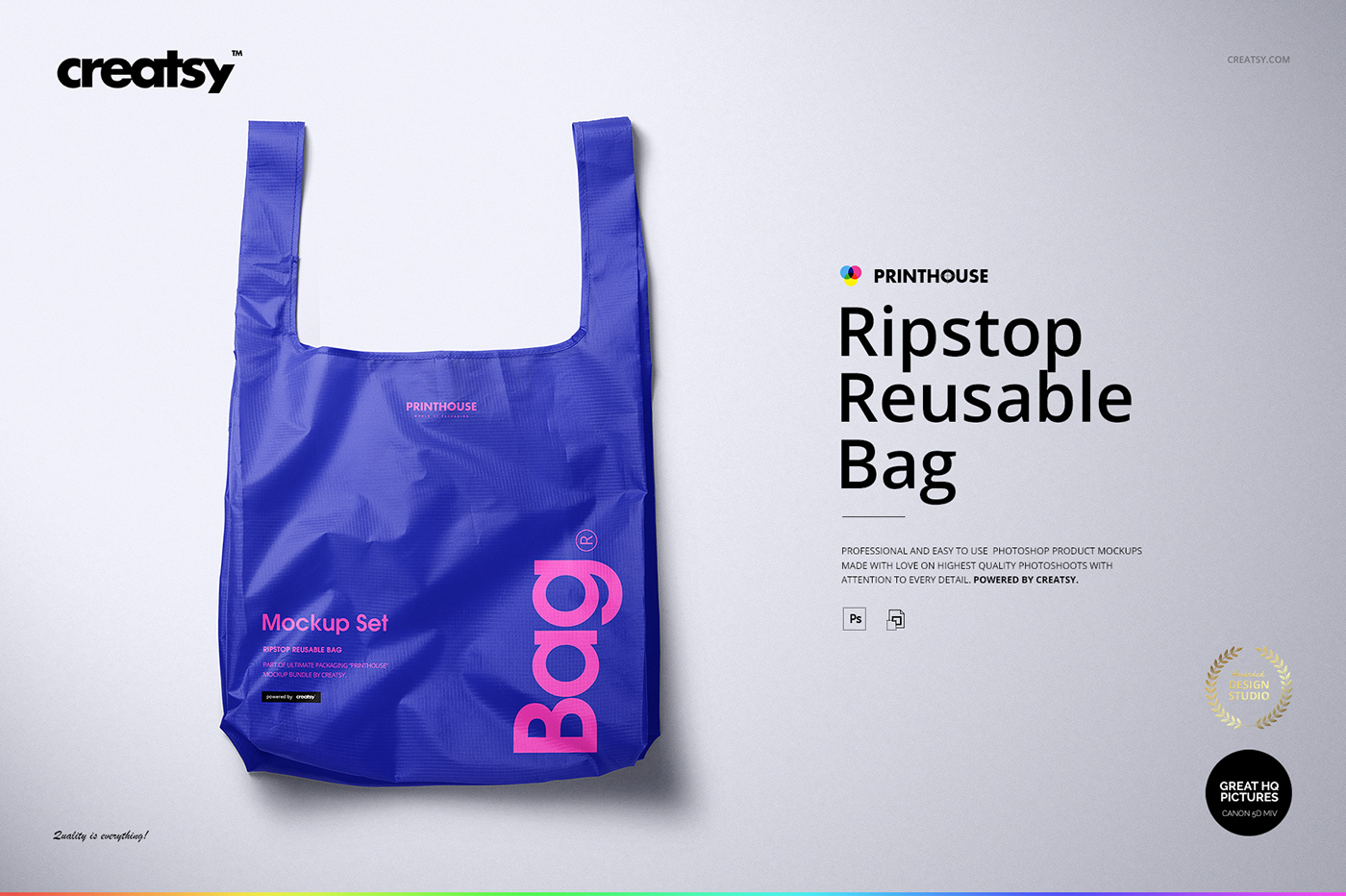 Download Ripstop Reusable Bag Mockup Set Ripstop Reusable Bag M on ...