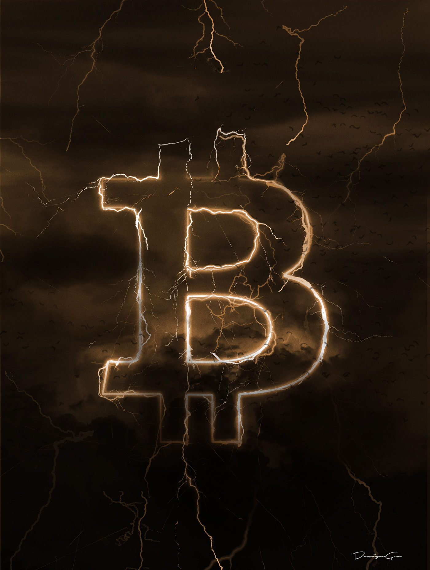 Bitcoin World Crypto Art Artworks by DesignGeo