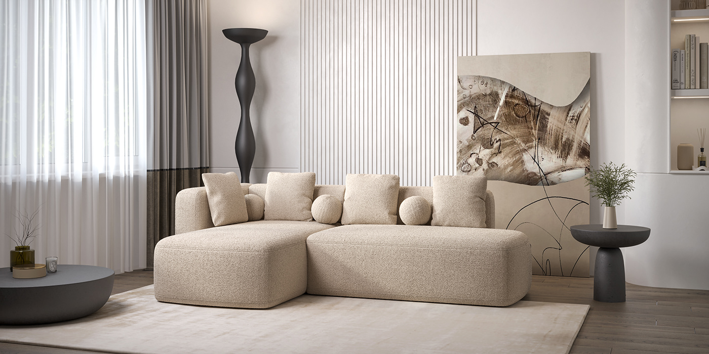Sofa bed visualization modeling 3D 3ds max corona Render interior design  3d modeling