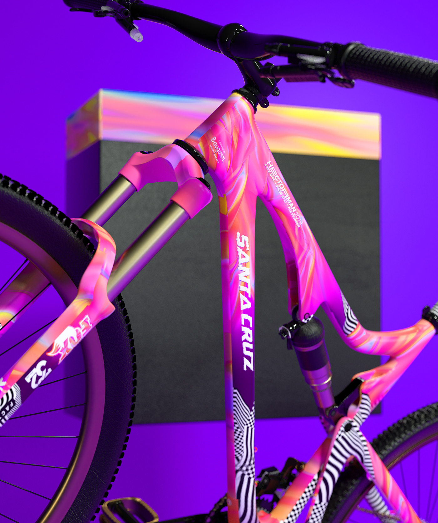 Baugasm gradient santa cruz mountain bike Bike Bicycle design colorfull 3D blurcc