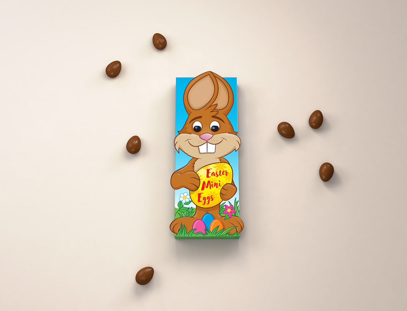 Easter bunny package design  3d Visualisation ilustration cartoon