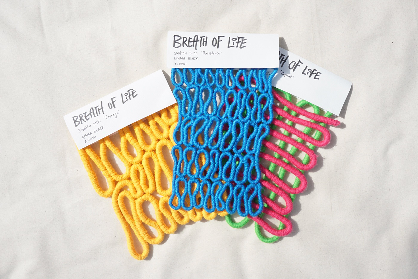 breath coiling life rhythm rope textile design  yarn