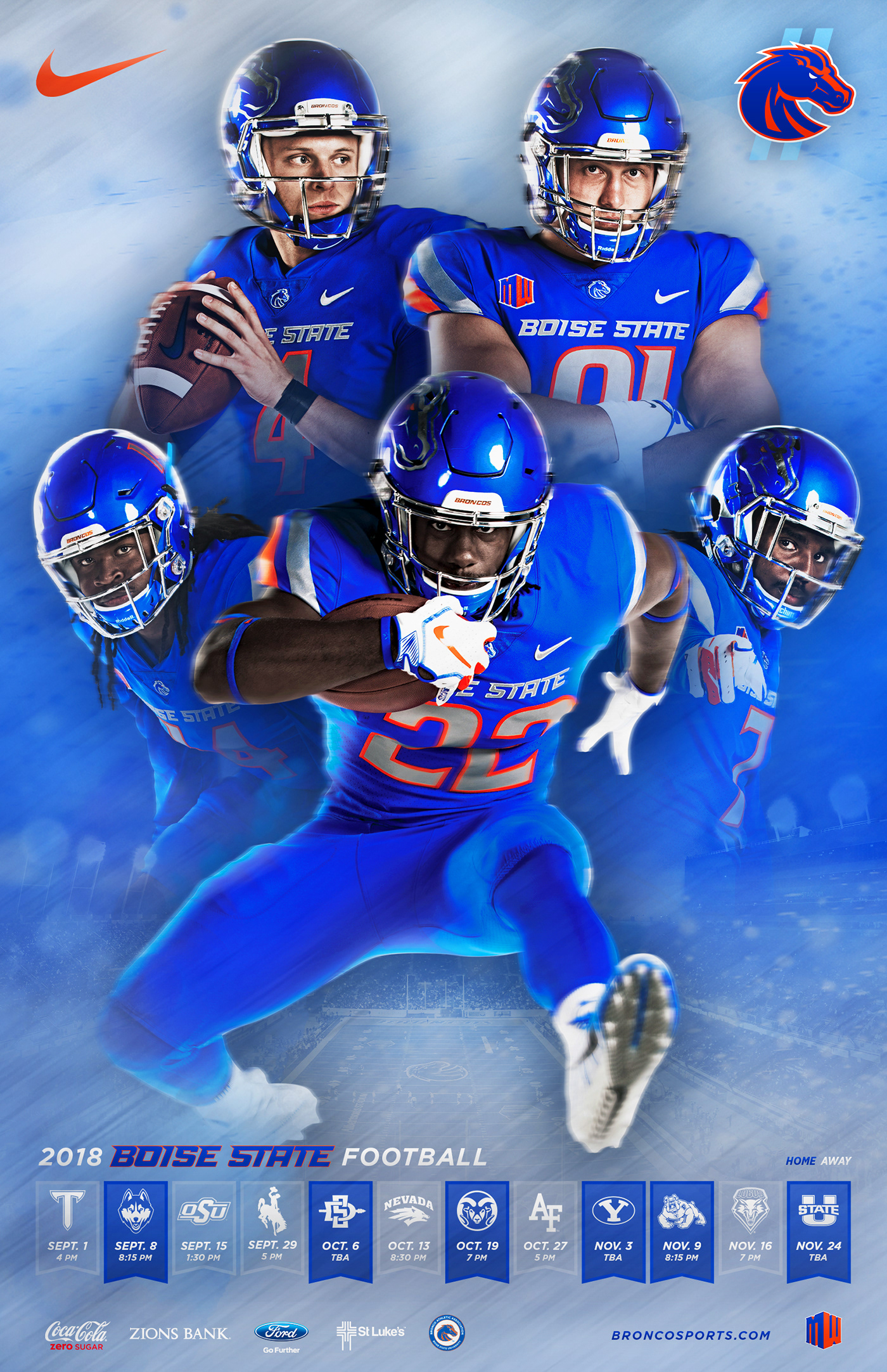 Boise State Football // 2018 Schedule Poster on Behance